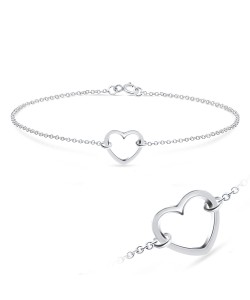 Mini Heart Desinged Silver Anklet ANK-575